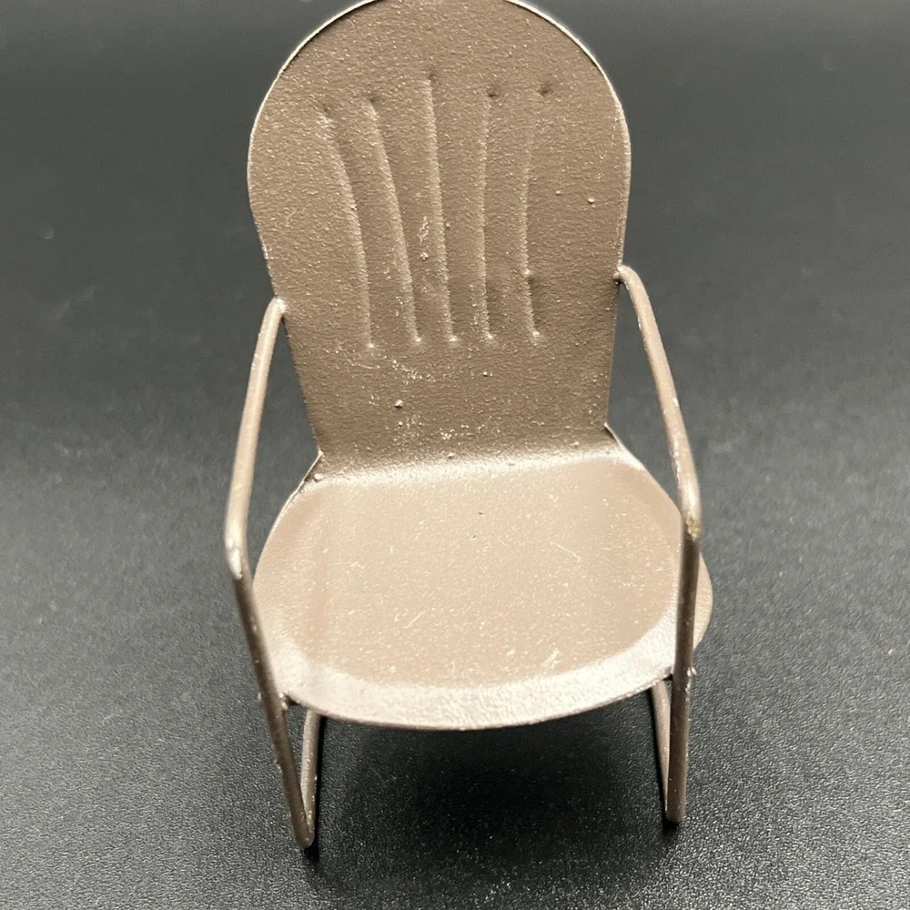 Fairy Garden Dollhouse Miniature Metal‎ Patio Chair Brown New